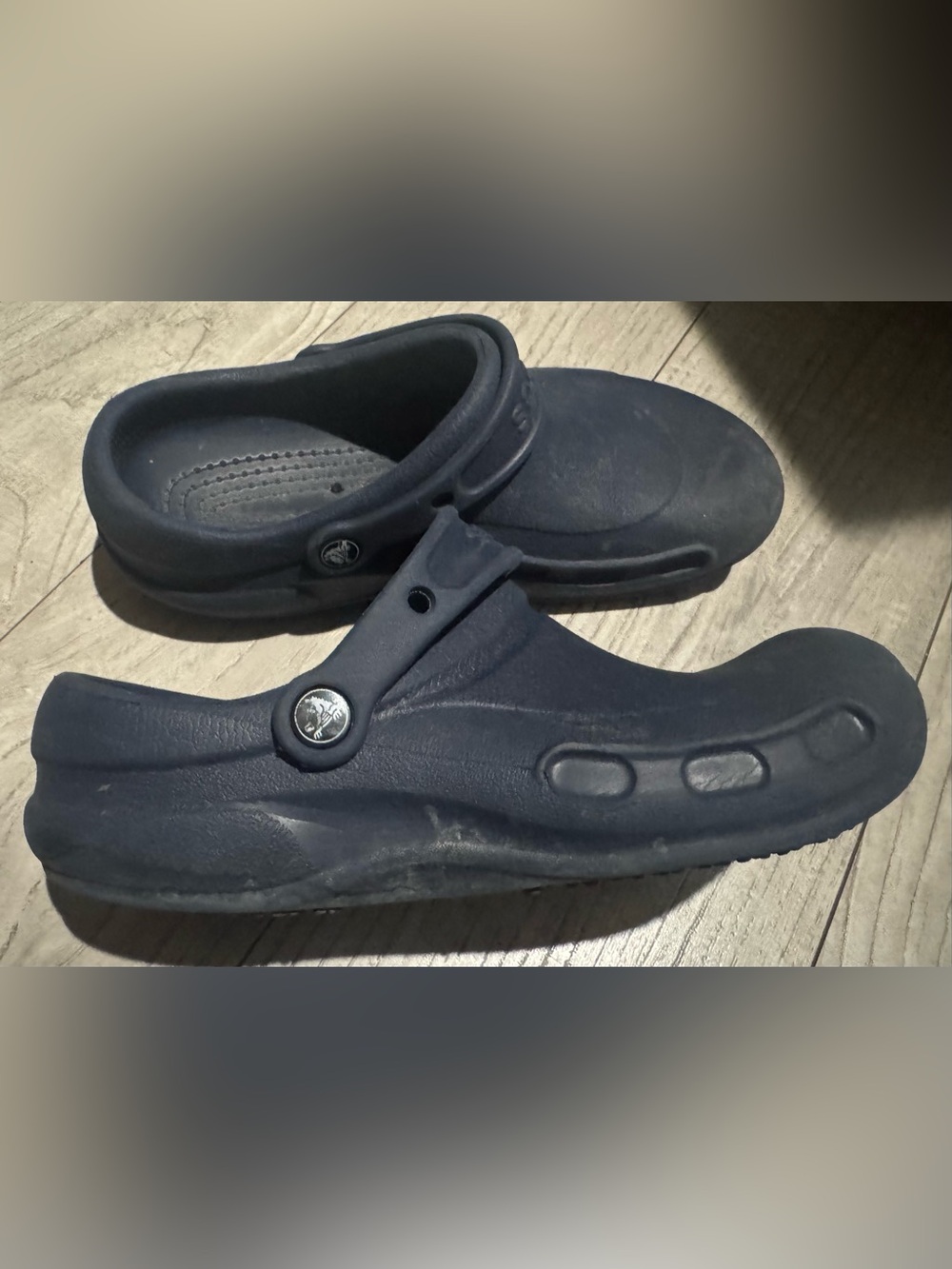 CROCS Navy Bustro Work Slip-On Clog with Heel Strap Men 9 Women 7